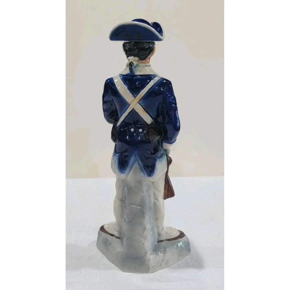 Vintage Ezra Brooks 1975 Soldier Cavalry Blue Coat Bottle Decanter Empty